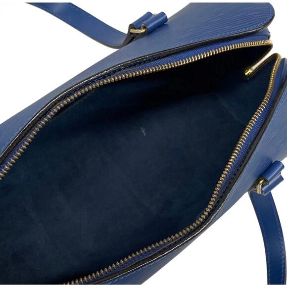 LOUIS VUITTON Soufflot Toledo Blue Epi Handbag W Pouch EUC - Picture 7 of 14